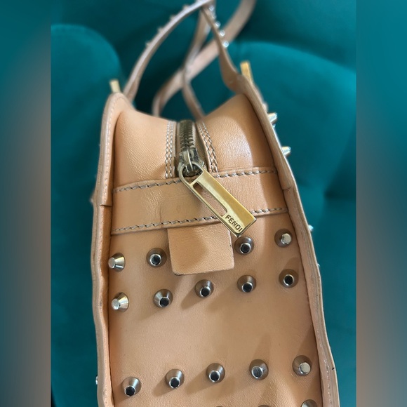 Fendi Leather Studded Camel mid size (see PIC) Shoulder/hand Bag - Picture 4 of 10